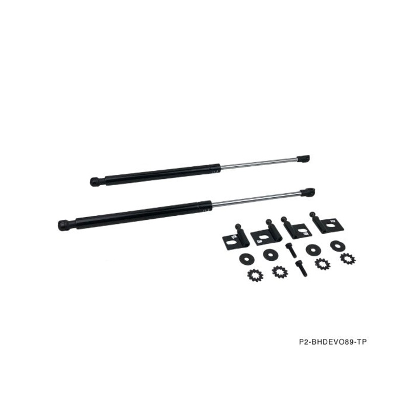 Phase 2 Motortrend (P2M) Black Series Engine Hood Bonnet Dampers Set - Mitsubishi Lancer Evolution EVO 9