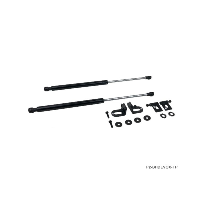 Phase 2 Motortrend (P2M) Black Series Engine Hood Bonnet Dampers Set - Mitsubishi Lancer Evolution EVO X 10
