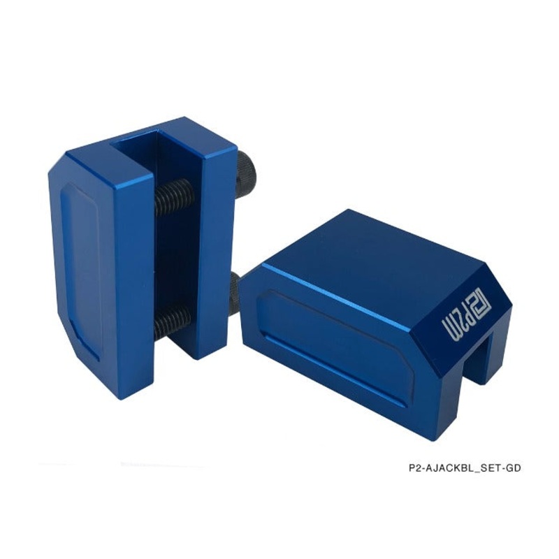 Phase 2 Motortrend (P2M) Blue Aluminum Frame Rail Jack Adapters Set - Universal