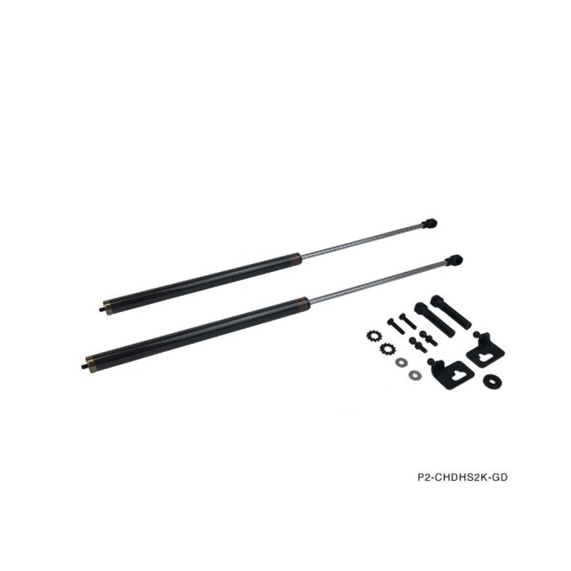 Phase 2 Motortrend (P2M) Carbon Fiber Series Engine Hood Bonnet Dampers Set - Honda S2000 (2000-2009)