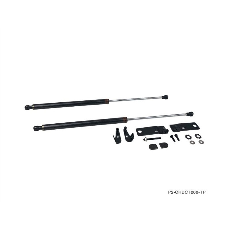 Phase 2 Motortrend (P2M) Carbon Fiber Series Engine Hood Bonnet Dampers Set - Lexus CT200H (2011-2017)