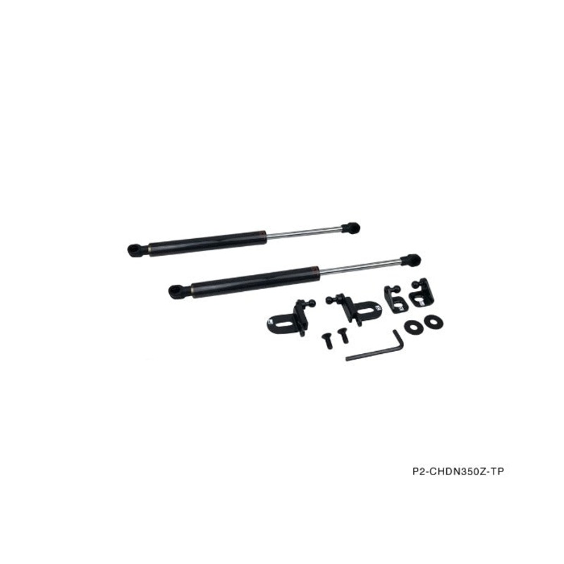Phase 2 Motortrend (P2M) Carbon Fiber Series Engine Hood Bonnet Dampers Set - Nissan Z33 350z (2003-2009)