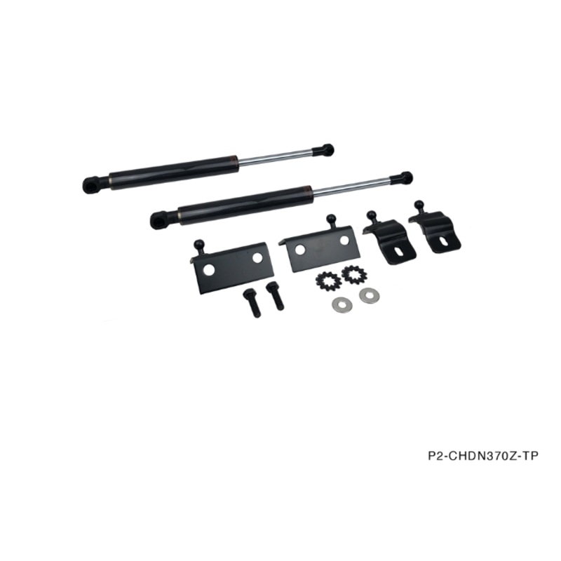 Phase 2 Motortrend (P2M) Carbon Fiber Series Engine Hood Bonnet Dampers Set - Nissan Z34 370z (2009+)