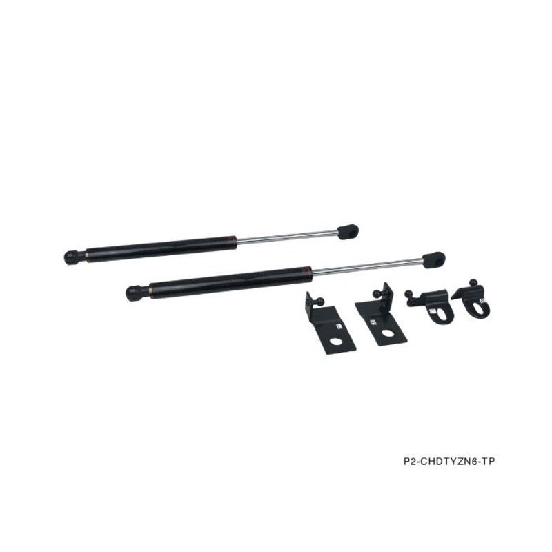 Phase 2 Motortrend (P2M) Carbon Fiber Series Engine Hood Bonnet Dampers Set - Scion FR-S (2012-2016)