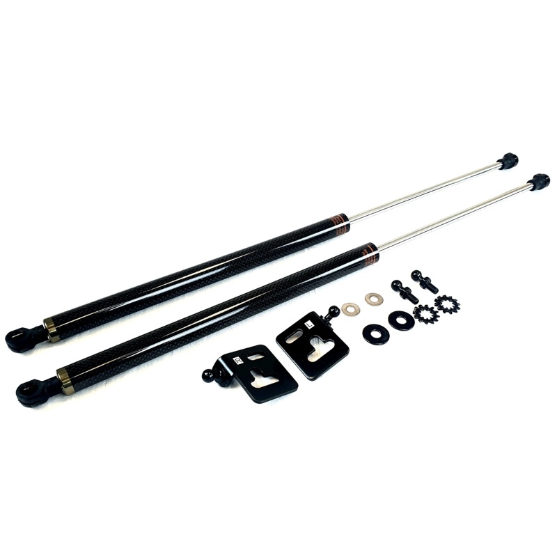 Phase 2 Motortrend (P2M) Carbon Fiber Series Engine Hood Bonnet Dampers Set - Subaru Impreza GC8 (1997-2000)