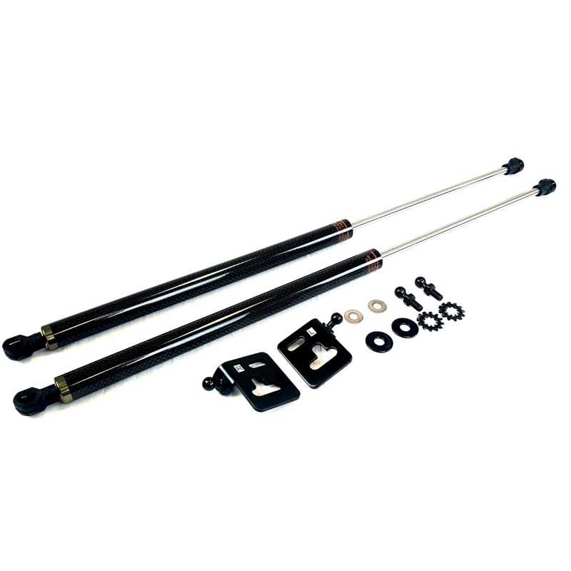 Phase 2 Motortrend (P2M) Carbon Fiber Series Engine Hood Bonnet Dampers Set - Subaru WRX / STI GDA GDB (2002-2007)