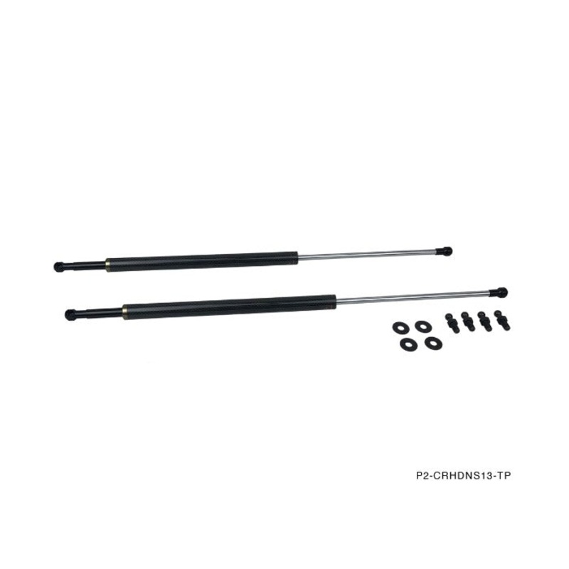 Phase 2 Motortrend (P2M) Carbon Fiber Series Rear Hatch Dampers Set - Nissan 240sx S13 (1989-1994)