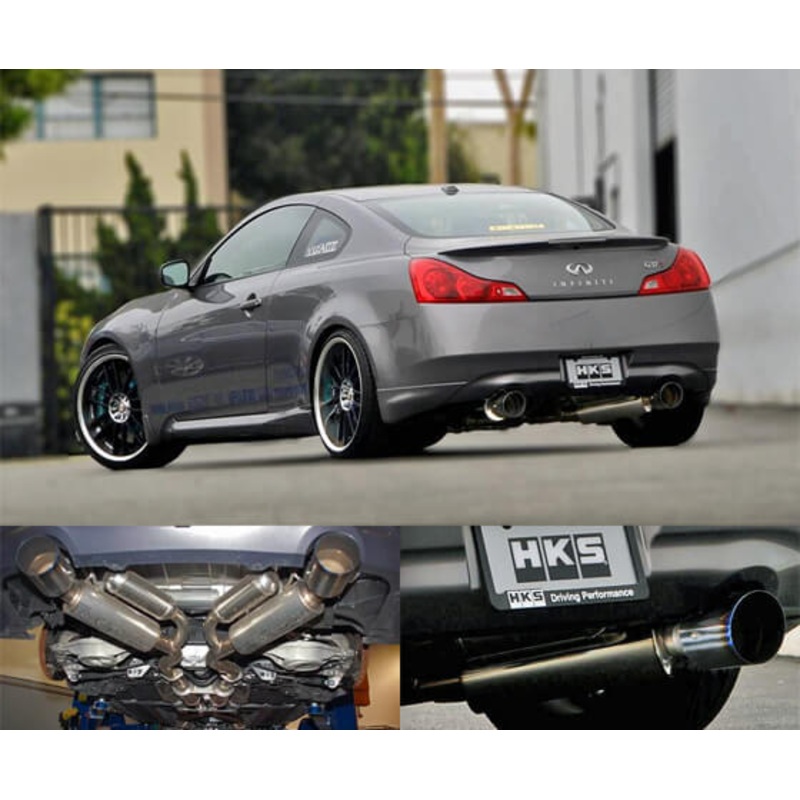 HKS Hi-Power Stainless Steel Catback Exhaust System - Titanium Tip - Infiniti G37 Coupe RWD
