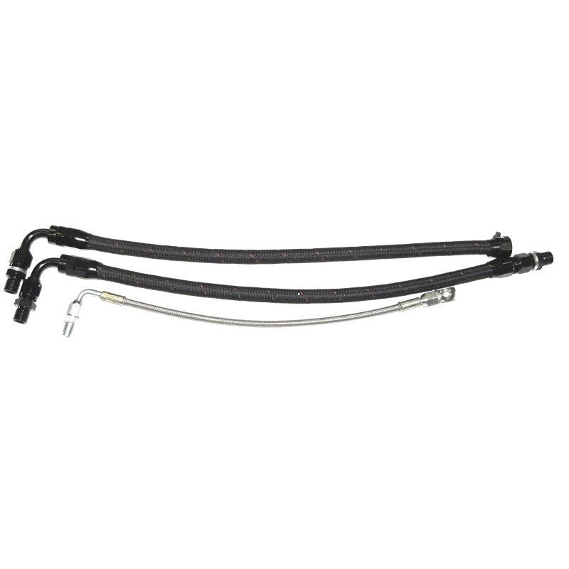 ISR Stainless Steel Braided Turbo Line Kit - Nissan 240SX S14 SR20DET Bottom Mount