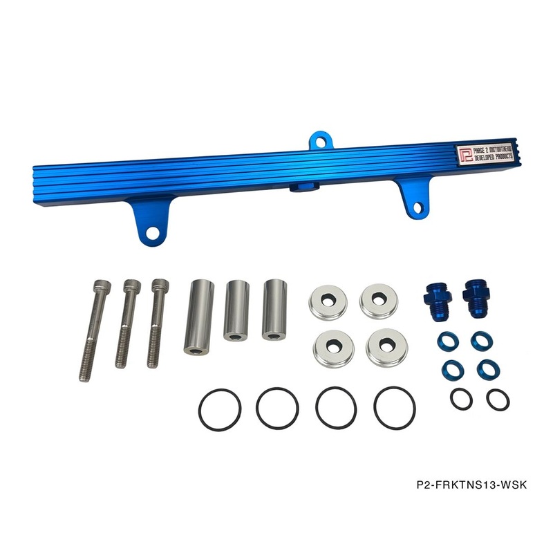 Phase 2 Motortrend (P2M) Billet Aluminum Top Feed Fuel Rail Kit - Nissan S13 SR20DET