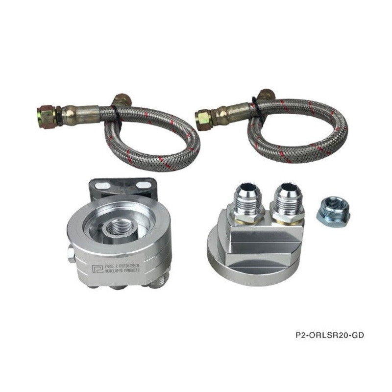 Phase 2 Motortrend (P2M) Oil Filter Relocation Kit - Nissan 240sx S13 S14 SR20DET