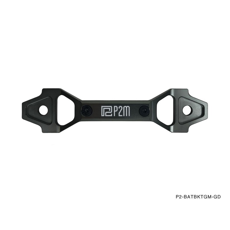Phase 2 Motortrend (P2M) Phase 2 Adjustable Billet Aluminum Battery Bracket 130mm to 175mm BLACK New