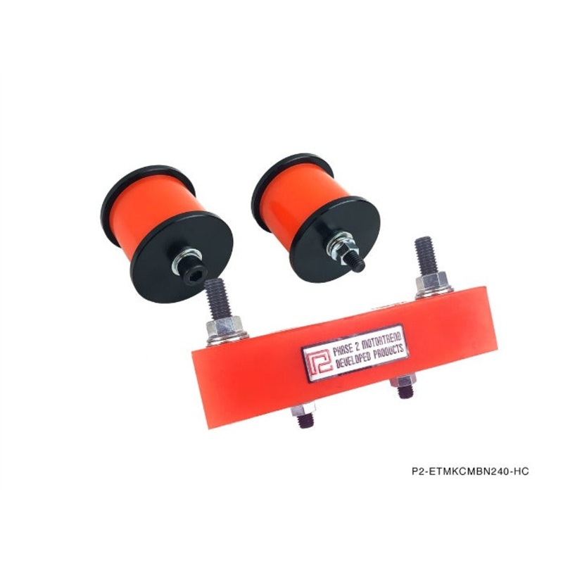 Phase 2 Motortrend (P2M) Polyurethane Engine & Transmission Mounts Combo Kit - Nissan 240sx KA24DE SR20DET