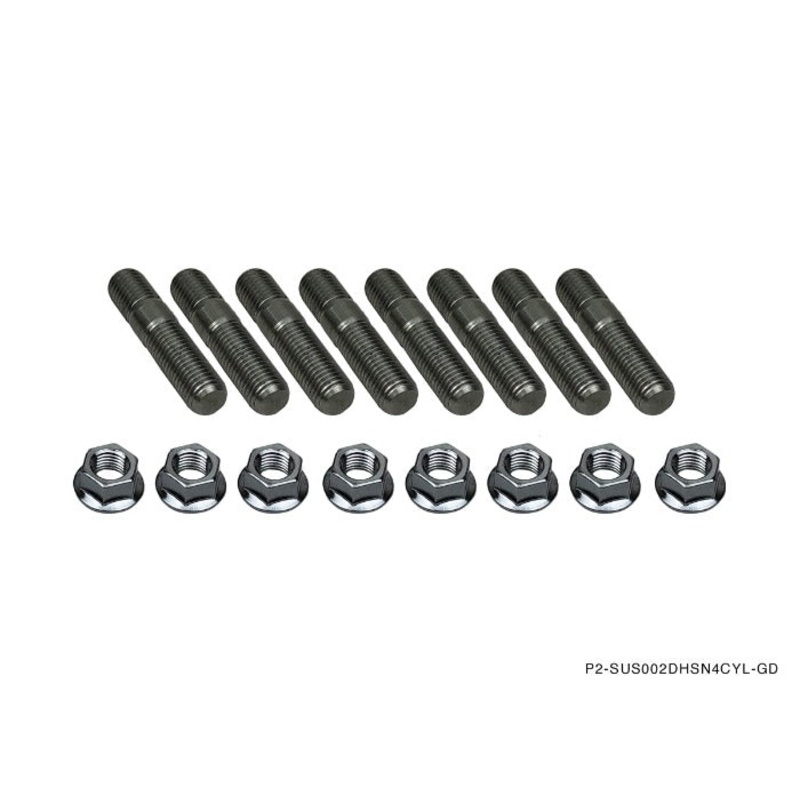 Phase 2 Motortrend (P2M) Stainless Exhaust Manifold Double Head Stud Nut Kit M10x1.25 - Nissan SR20DET KA24DE