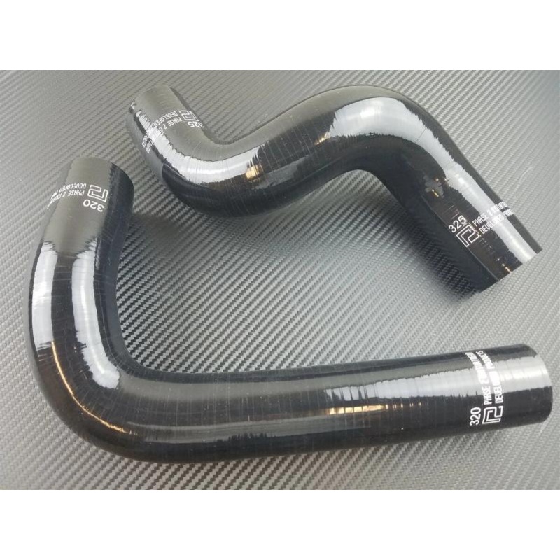 Phase 2 Motortrend (P2M) 3 Ply Silicone Reinforced Black Radiator Hoses - Mazda RX-7 13B (1984-1985)