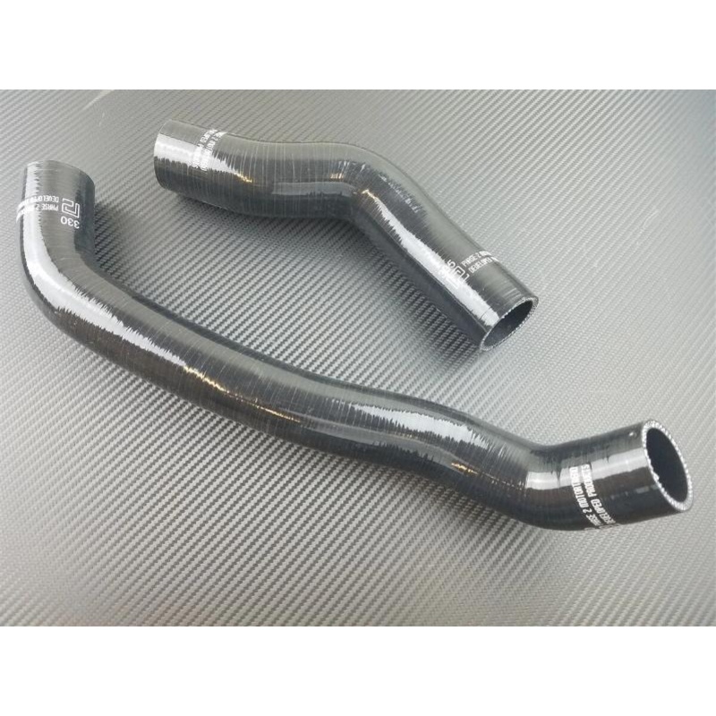 Phase 2 Motortrend (P2M) 3 Ply Silicone Reinforced Black Radiator Hoses - Mazda RX-7 13B (1986-1988)