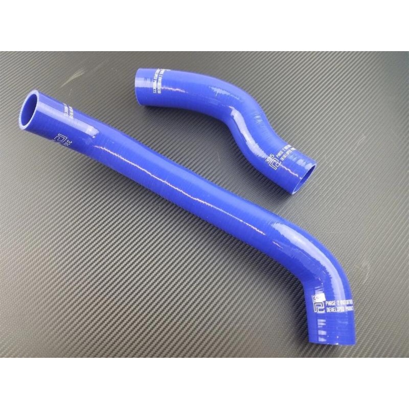 Phase 2 Motortrend (P2M) 3 Ply Silicone Reinforced Blue Radiator Hoses - Mazda RX-7 13B (1986-1988)