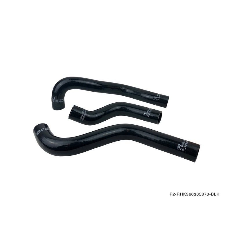 Phase 2 Motortrend (P2M) 3 Ply Silicone Reinforced Radiator Hoses - Black - Mazda RX-8 13B (2004-2008)