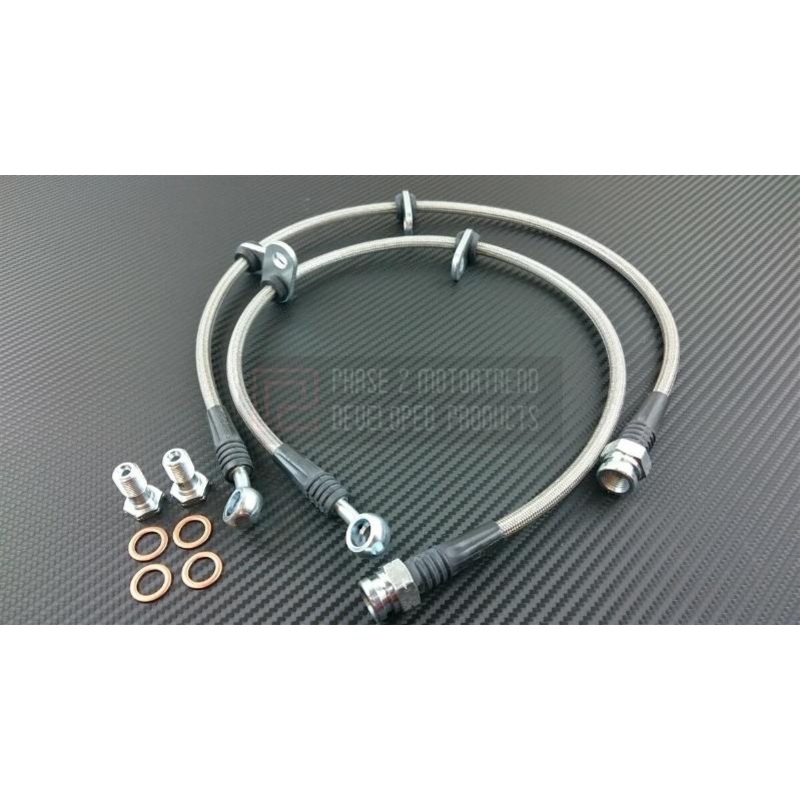 Phase 2 Motortrend (P2M) Stainless Steel Braided Front Brake Lines - Honda S2000 AP2 (2000-2005)