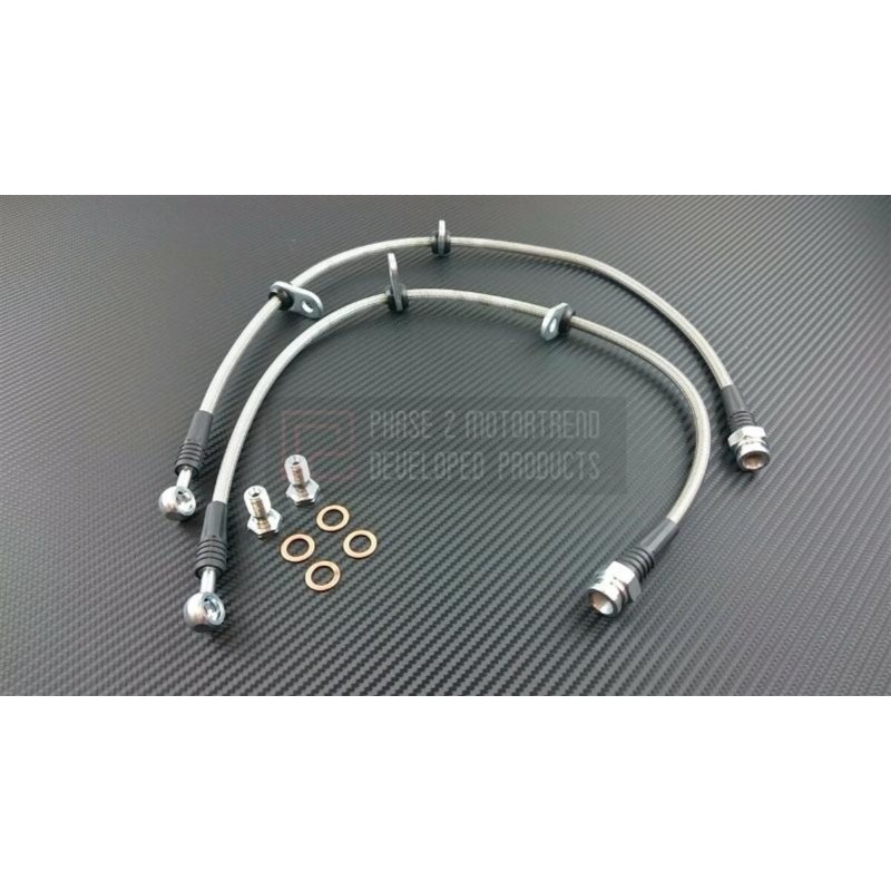 Phase 2 Motortrend (P2M) Stainless Steel Braided Front Brake Lines - Honda S2000 AP2 (2006-2009)