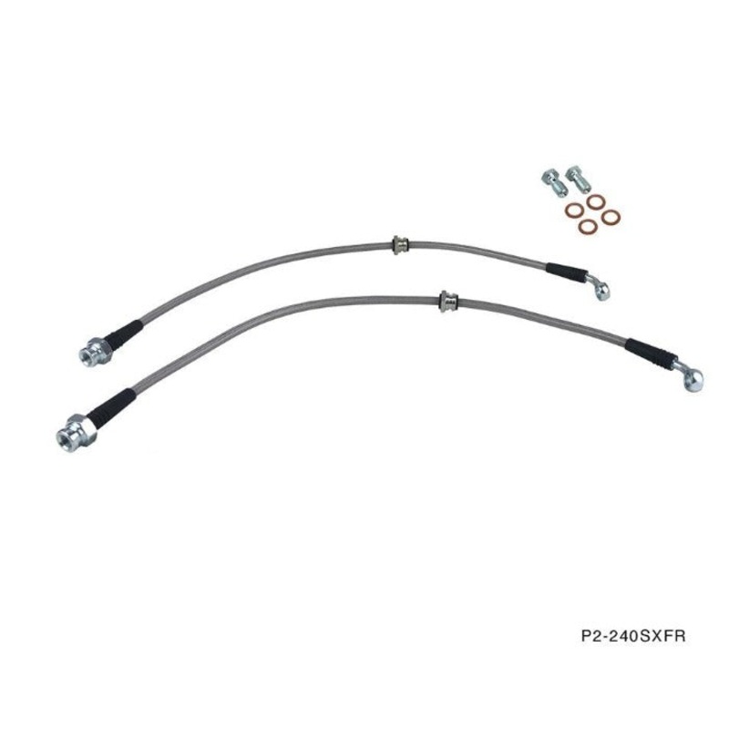 Phase 2 Motortrend (P2M) Stainless Steel Braided Front Brake Lines - Nissan 240sx (1989-1998)