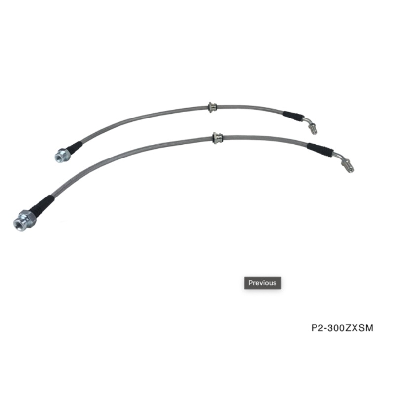 Phase 2 Motortrend (P2M) Stainless Steel Braided Front Z32 Conversion Brake Lines - Nissan 240sx (1989-1998)