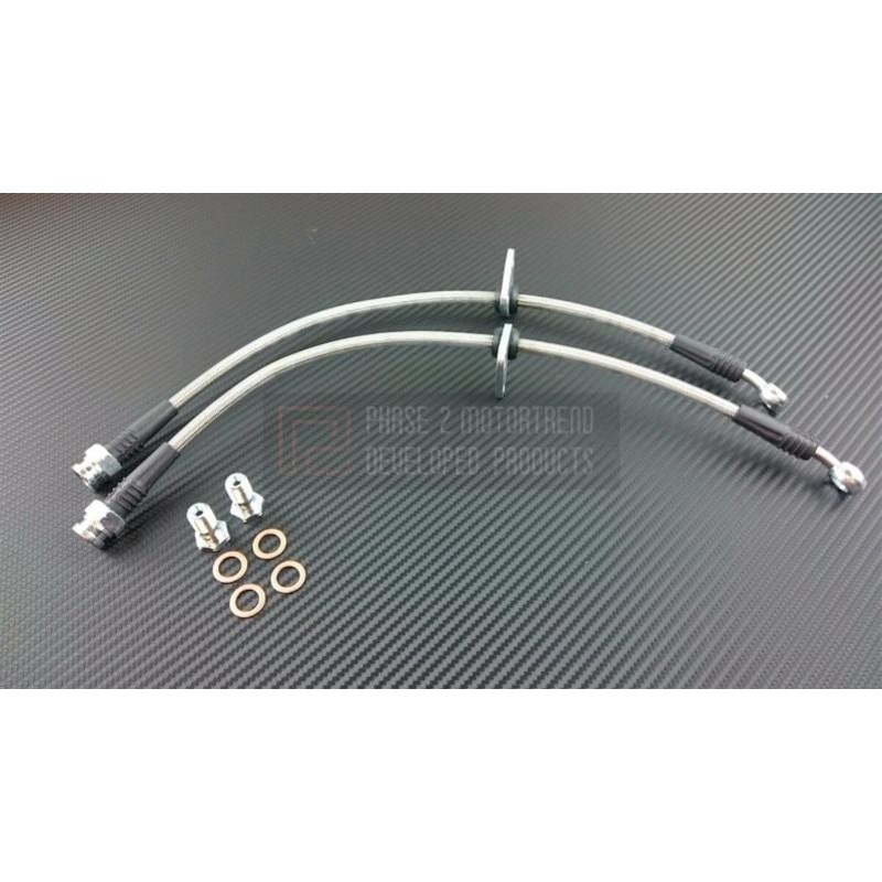 Phase 2 Motortrend (P2M) Stainless Steel Braided Rear Brake Lines - Honda S2000 (2000-2005)