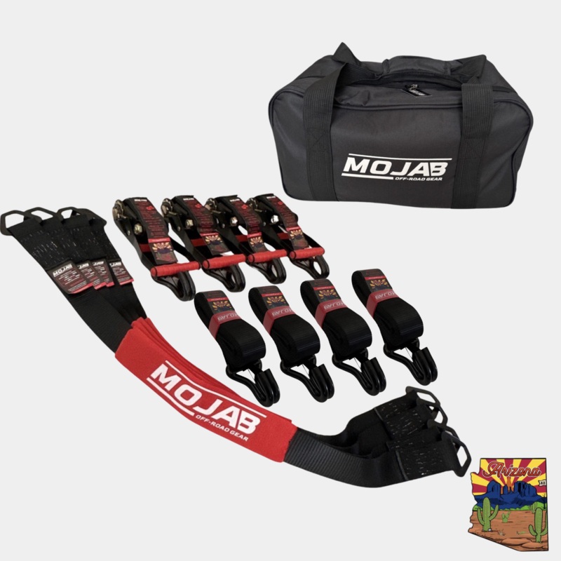 2" x 10' Ratchet Tie-Down (Closed hook) and 2'' x 39'' Axle Tie-Down Set (Pack of 4) (Lifetime Warranty)