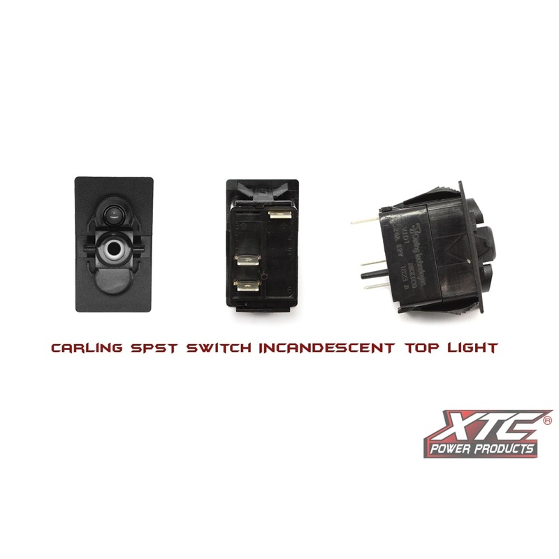 XTC ON-OFF SPST Carling Rocker Switch with Incandescent Backlight