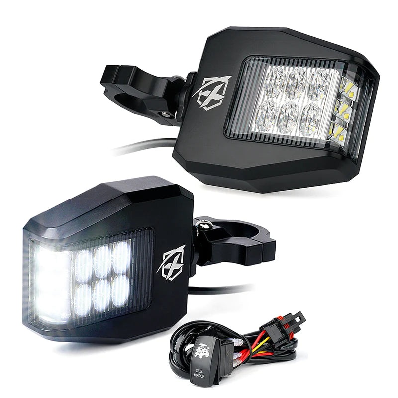 UTV Anti-Glare Side Mirrors with LED Spot Lights | Destiny Series