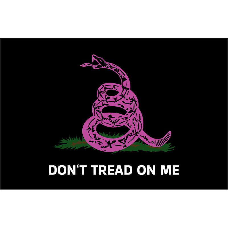 Dont Tread on Me Black Pink Double Sided Grommet Flag 12x18