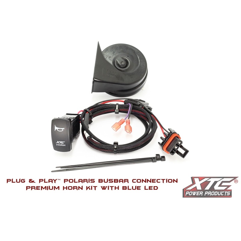 XTC Polaris Plug and Play New Busbar Horn Kit, Laser Engraved Rocker Switch W/Blue LED