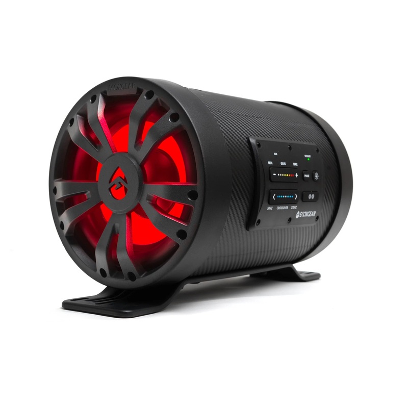 SoundExtreme ES08 powersports sealed powered 8-inch subwoofer tube with built in 500-watt amplifier