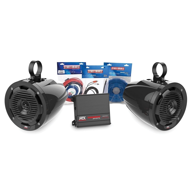 Universal Audio Package with Amplifier and 2 Roll Cage Speakers