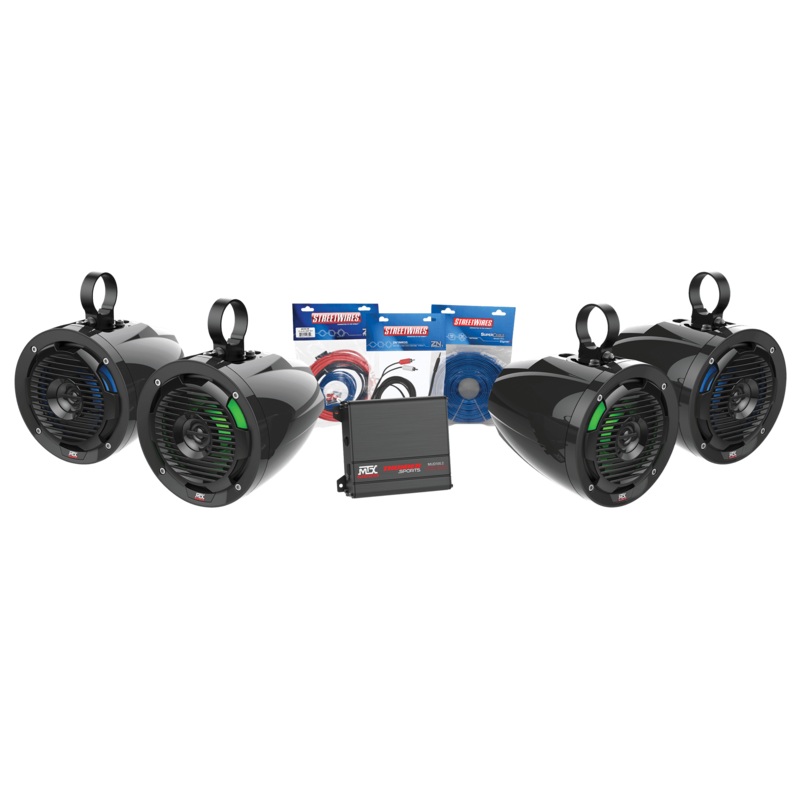 Universal Audio Package with Amplifier and 4 Roll Cage Speakers