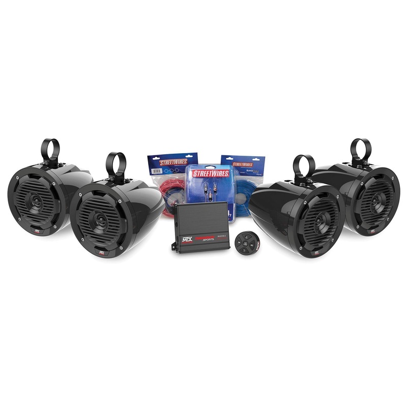 Universal Bluetooth Audio Package with Amplifier and 4 Roll Cage Speakers