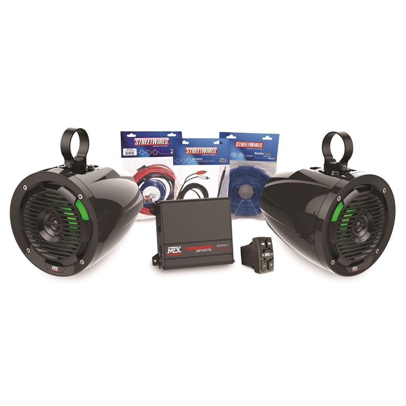 Universal Bluetooth Switch Audio Package with Amplifier and 2 Roll Cage Speakers
