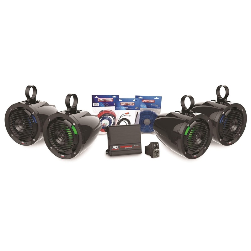 Universal Bluetooth Switch Audio Package with Amplifier and 4 Roll Cage Speakers