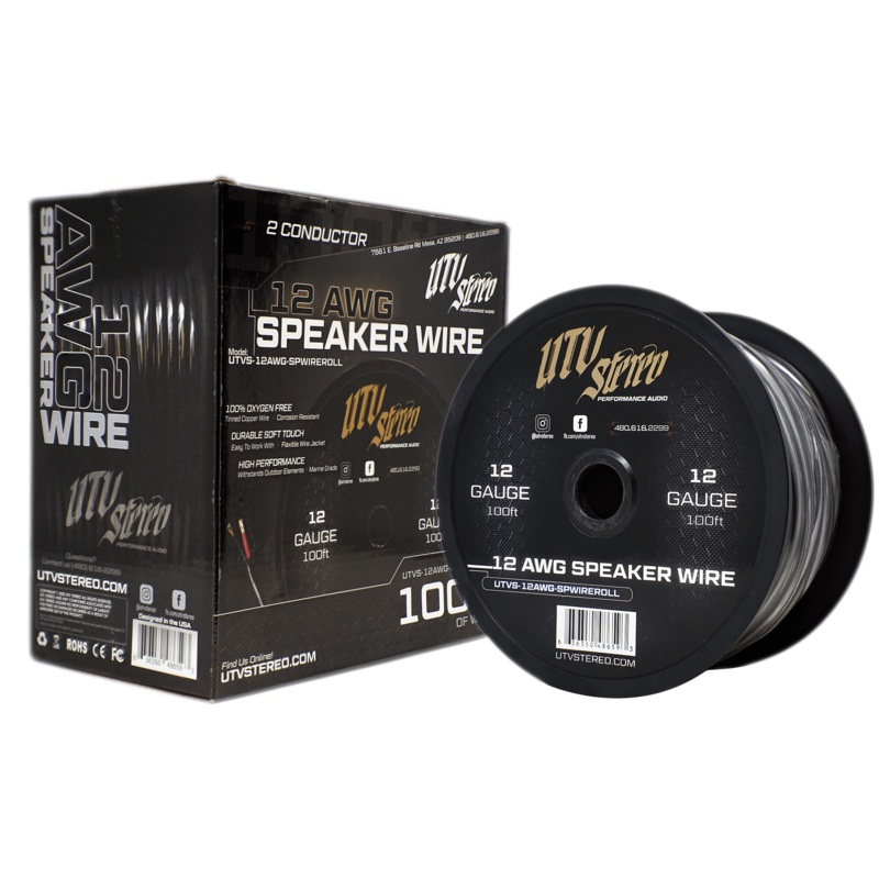 UTVS 12 AWG Speaker Wire Roll - 100ft