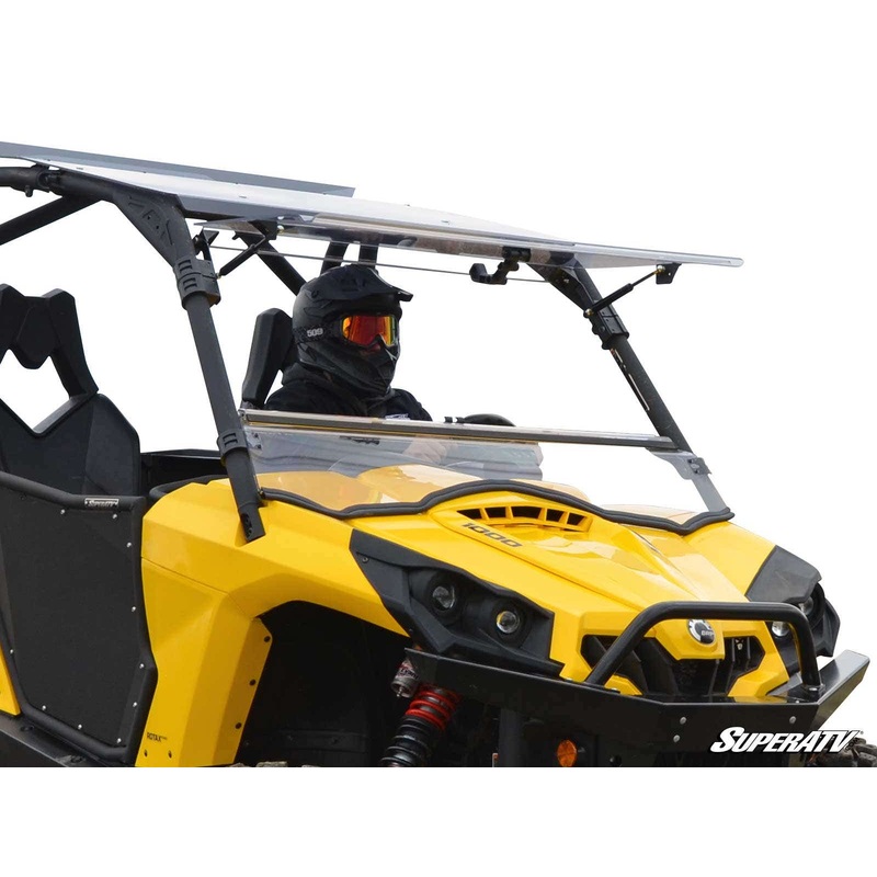 SuperATV Can-Am Commander Scratch-Resistant Flip Windshield