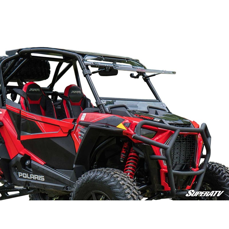 SuperATV Polaris RZR Turbo S Scratch Resistant Flip Windshield