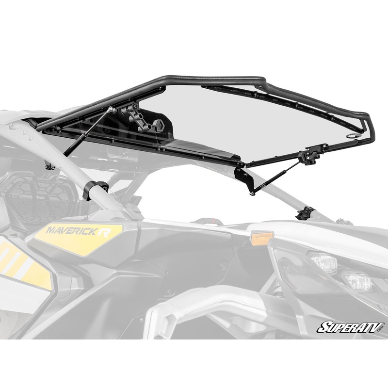 SuperATV Can-Am Maverick R Scratch-Resistant Flip Windshield