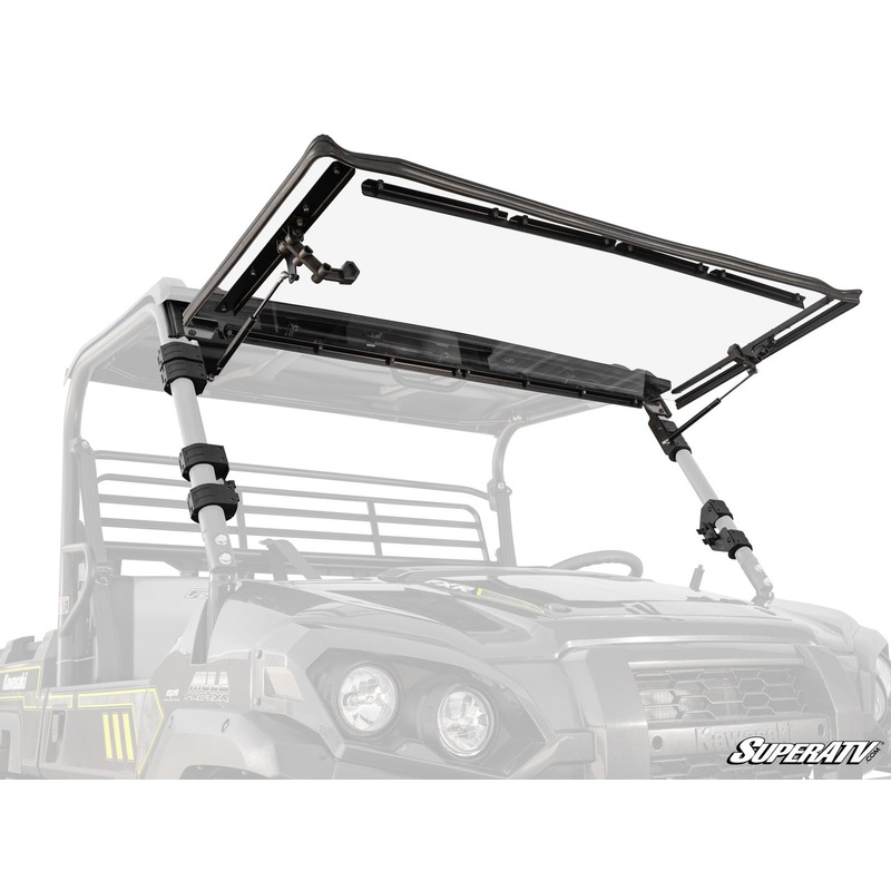 SuperATV Kawasaki Mule Pro Scratch-Resistant Flip Windshield