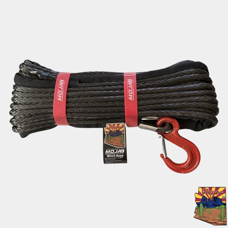 3/8'' x 85' Synthetic Winch Rope with forged winch hook