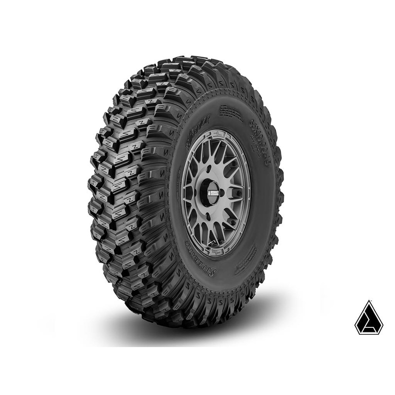 SuperATV Standard XT Warrior Tires 30x10x15 on 15x10 Assault Industries Hellfire Matte Titanium Wheels 5/4.5 Pattern