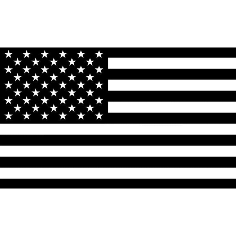 2x 3 Double Sided Grommet Black & White USA Flag