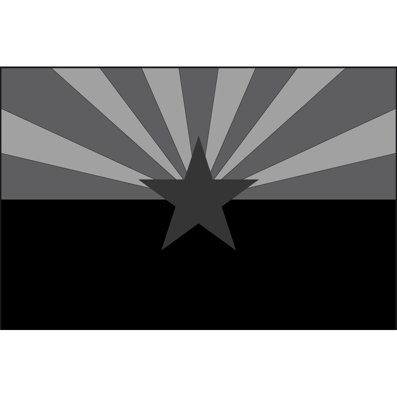 2x3 Double Sided Grommet Black AZ Flag