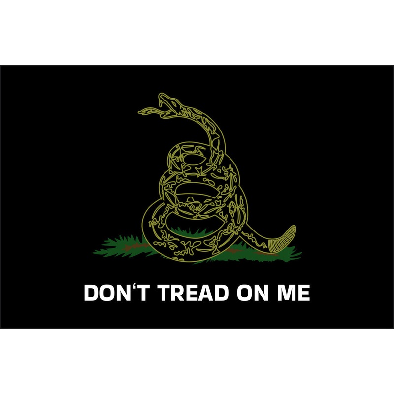 DON'T TREAD ON ME BLACK YELLOW FLAG 2x3 Double Sided Grommet Flag
