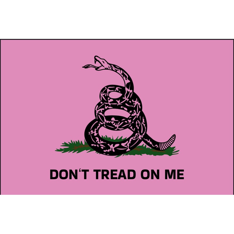 DON'T TREAD ON ME PINK FLAG 2x3 Double Sided Grommet Flag