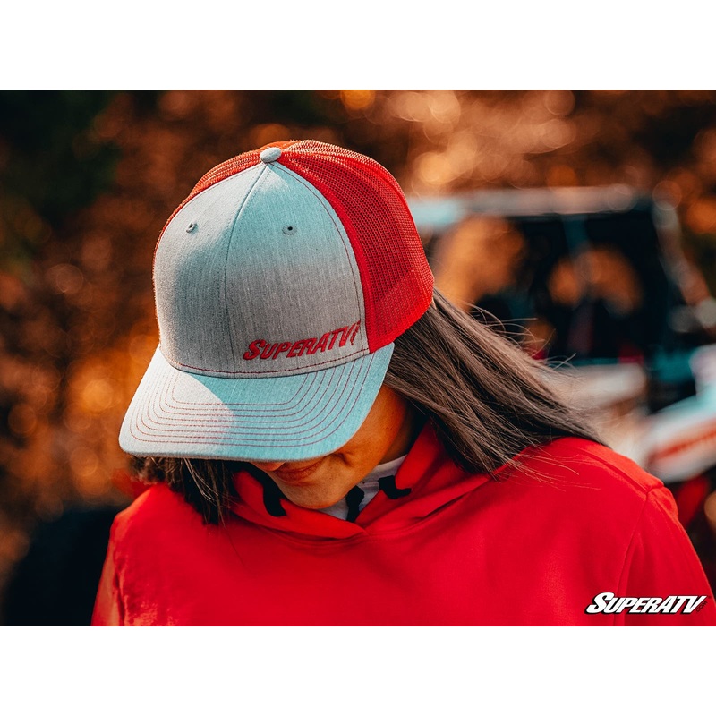 SuperATV Gray and Red SuperATV Trucker Hat